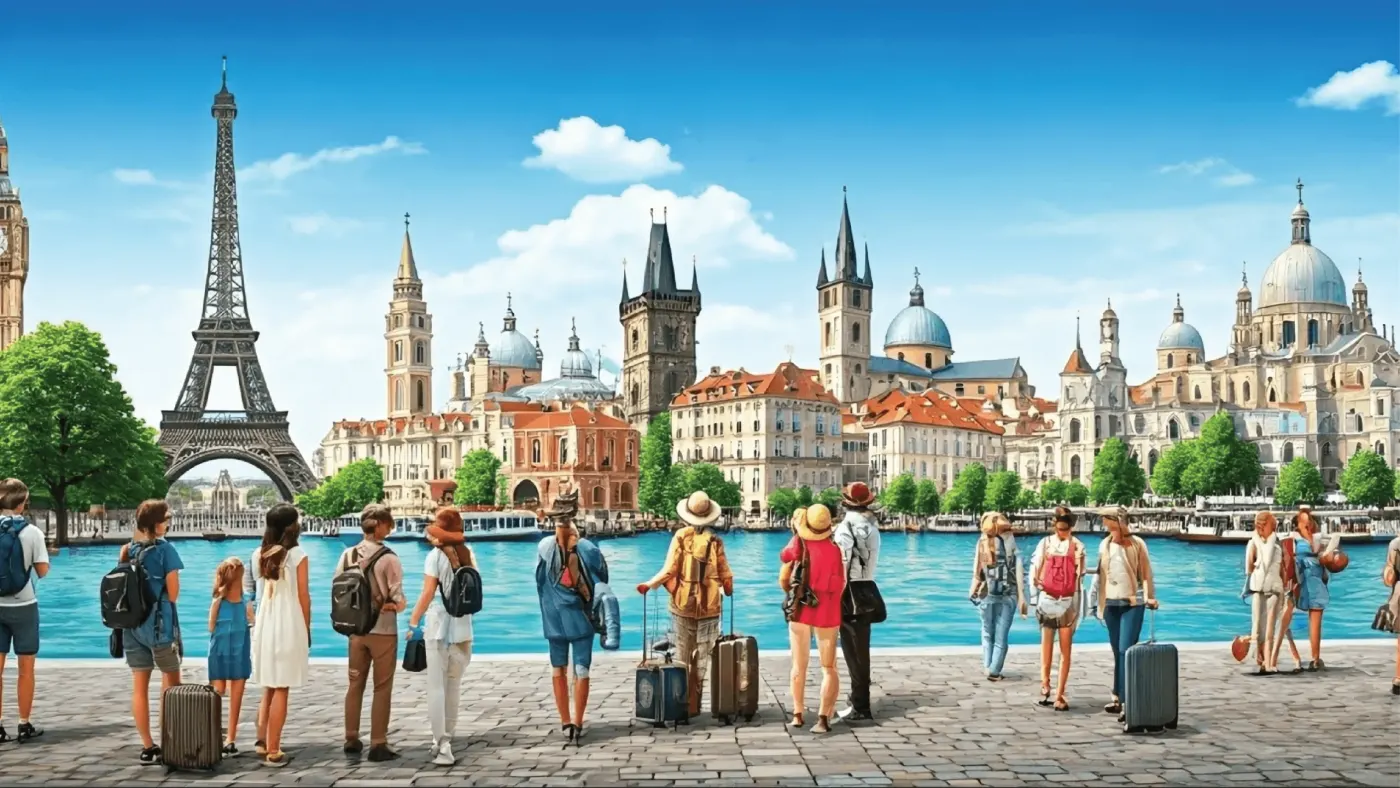 Travel imagery for USA and Canada visa services